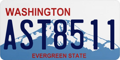 WA license plate AST8511