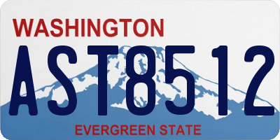 WA license plate AST8512