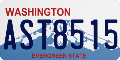 WA license plate AST8515