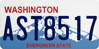 WA license plate AST8517