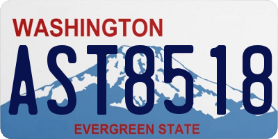 WA license plate AST8518