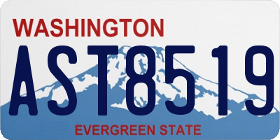 WA license plate AST8519