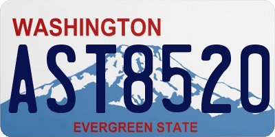 WA license plate AST8520