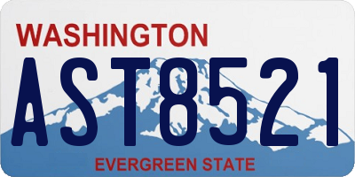 WA license plate AST8521