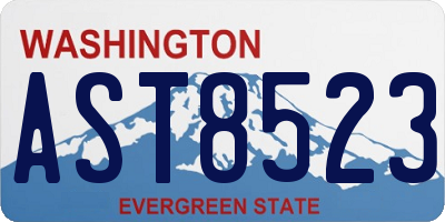 WA license plate AST8523
