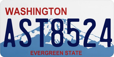WA license plate AST8524