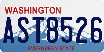 WA license plate AST8526
