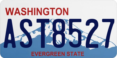 WA license plate AST8527