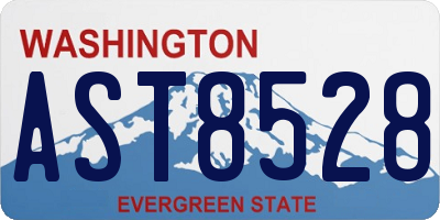 WA license plate AST8528