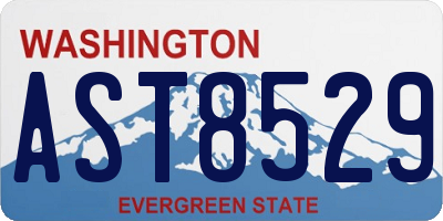 WA license plate AST8529