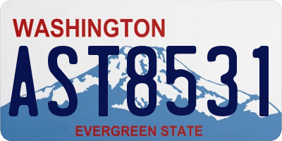 WA license plate AST8531