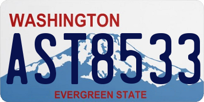 WA license plate AST8533