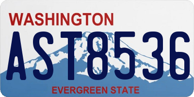 WA license plate AST8536