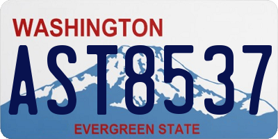 WA license plate AST8537