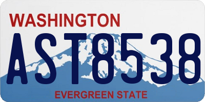 WA license plate AST8538