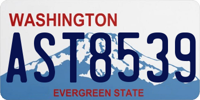 WA license plate AST8539