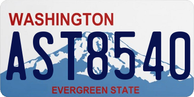 WA license plate AST8540