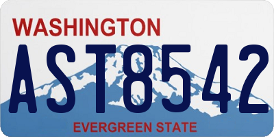 WA license plate AST8542