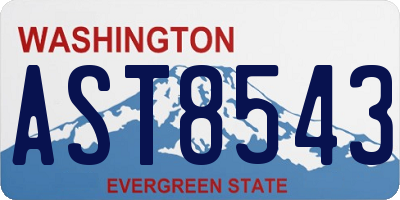 WA license plate AST8543