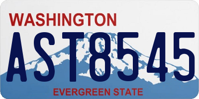 WA license plate AST8545
