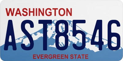 WA license plate AST8546