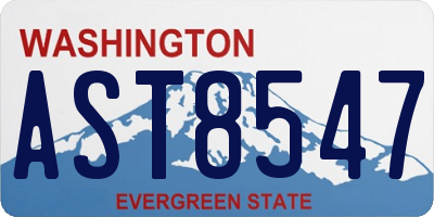WA license plate AST8547