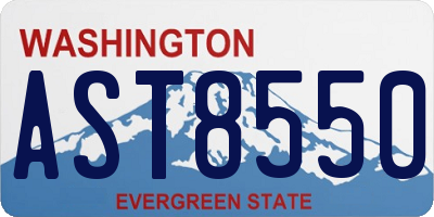 WA license plate AST8550