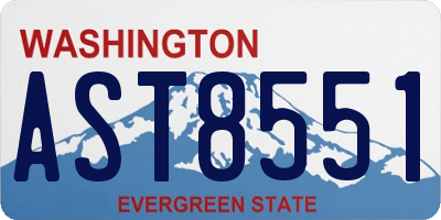 WA license plate AST8551