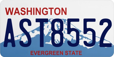 WA license plate AST8552