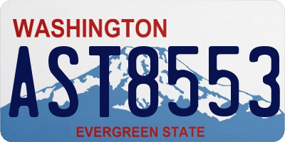 WA license plate AST8553
