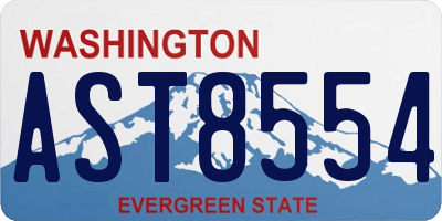 WA license plate AST8554