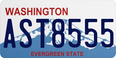 WA license plate AST8555