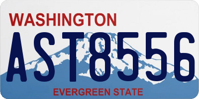 WA license plate AST8556