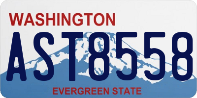 WA license plate AST8558