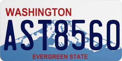 WA license plate AST8560