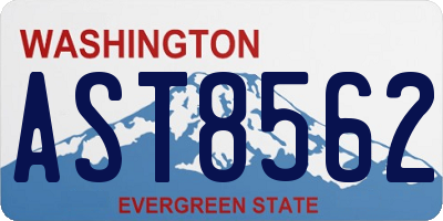 WA license plate AST8562