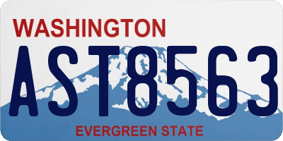 WA license plate AST8563