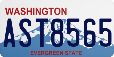 WA license plate AST8565