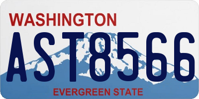 WA license plate AST8566