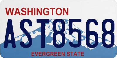WA license plate AST8568