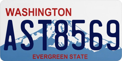 WA license plate AST8569
