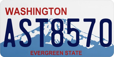 WA license plate AST8570