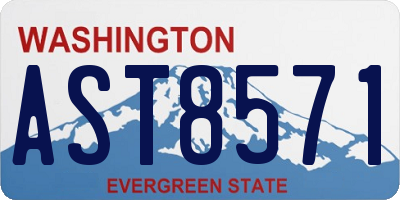 WA license plate AST8571