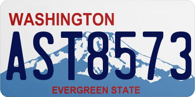 WA license plate AST8573