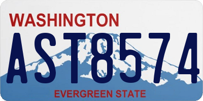 WA license plate AST8574