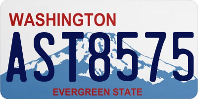 WA license plate AST8575