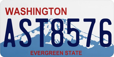 WA license plate AST8576