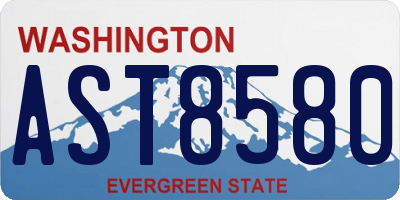 WA license plate AST8580