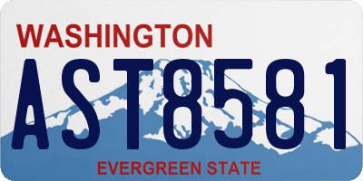 WA license plate AST8581