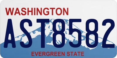 WA license plate AST8582